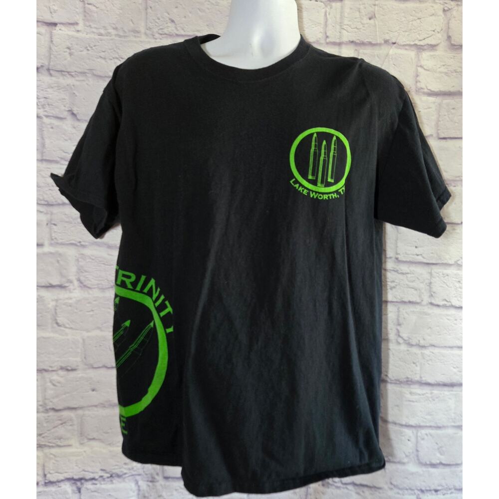 Gildan Black Green Trinity Ordnance Graphic T Shirt Large Lightweight